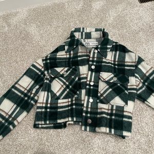 Zara green flannel
